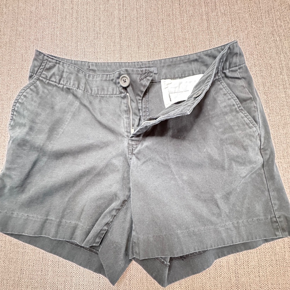 Banana Republic Womens Black Chino Shorts Size 4 Cotton Twill Utility Pockets